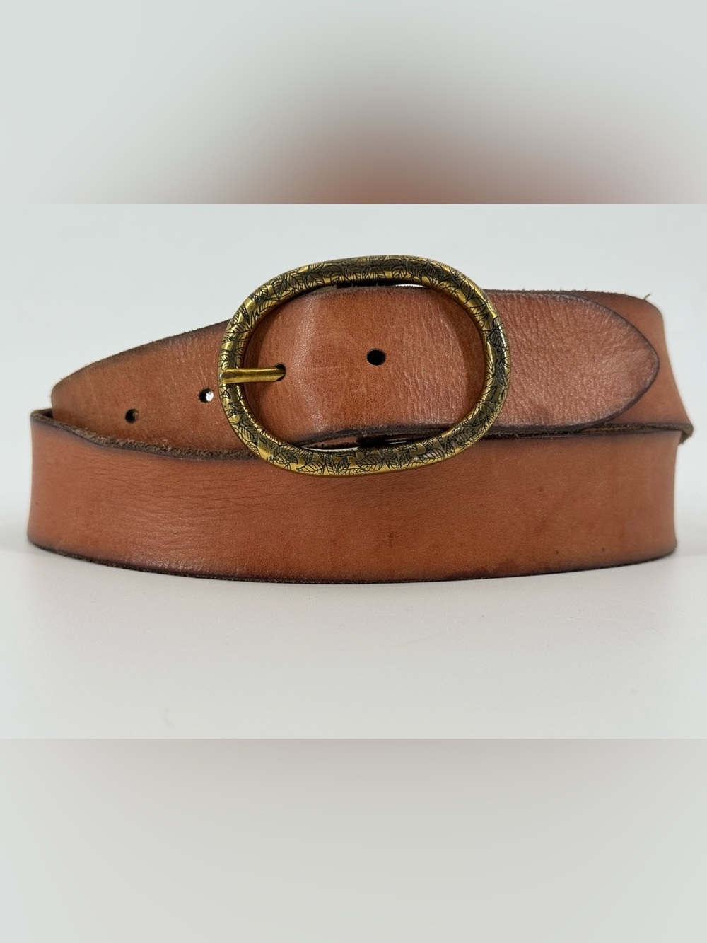 Fossil Vintage Boho Bohemian Tan Leather Belt L/XL